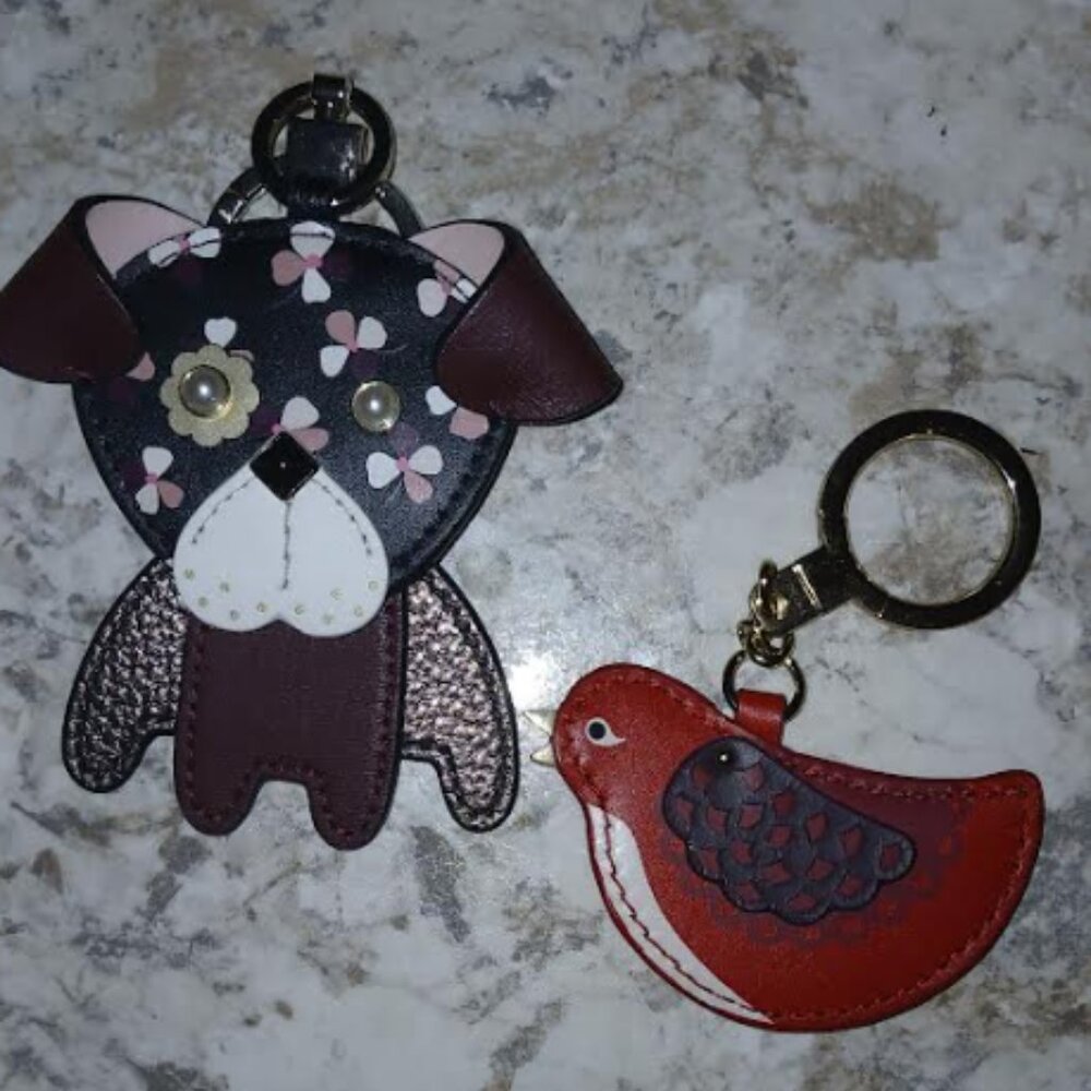 KATE SPADE Leather Bag Charms - Dog and Bird